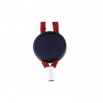 Lanyard tubular de poliéster ajustable y con mosquetón 3cm color rojo vista 1