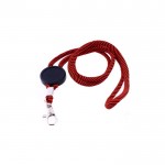Lanyard tubular de poliéster ajustable y con mosquetón 3cm color rojo vista 2
