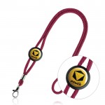 Lanyard tubular de poliéster ajustable y con mosquetón 3cm color rosa