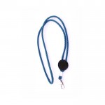 Lanyard tubular de poliéster ajustable y con mosquetón 3cm color azul claro