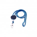 Lanyard tubular de poliéster ajustable y con mosquetón 3cm color azul claro vista 2