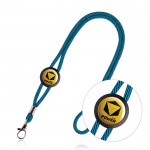 Lanyard tubular de poliéster ajustable y con mosquetón 3cm color azul claro