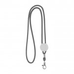 Lanyard moderno tubular de poliéster con mosquetón 3cm color negro vista 11