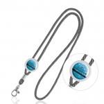 Lanyard moderno tubular de poliéster con mosquetón 3cm color negro