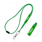 Lanyard tubular de poliéster con mosquetón y cierre de seguridad color verde