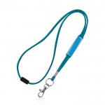 Lanyard tubular de poliéster con mosquetón y cierre de seguridad