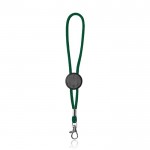 Llavero de poliéster con mosquetón y pieza personalizable color verde