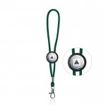 Llavero de poliéster con mosquetón y pieza personalizable color verde