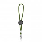 Llavero de poliéster con mosquetón y pieza personalizable color verde claro
