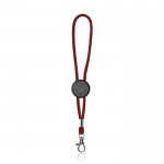 Llavero de poliéster con mosquetón y pieza personalizable color rojo