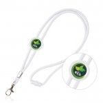 Lanyard tubular regulable de poliéster con mosquetón 3cm color blanco