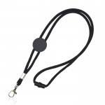 Lanyard tubular regulable de poliéster con mosquetón 3cm color negro vista 11