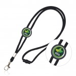 Lanyard tubular regulable de poliéster con mosquetón 3cm color negro