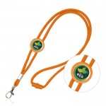 Lanyard tubular regulable de poliéster con mosquetón 3cm color naranja