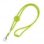 Lanyard tubular regulable de poliéster con mosquetón 3cm color verde claro