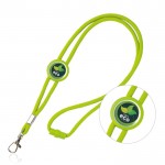 Lanyard tubular regulable de poliéster con mosquetón 3cm color verde claro