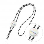 Lanyard tubular de políester con diseño de rayas de colores vista 1