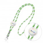 Lanyard tubular de políester con diseño de rayas de colores color verde claro