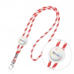 Lanyard tubular de políester con diseño de rayas de colores