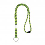 Cordel de amarre tubular rayado de terileno con ajuste y trabilla color verde fluorescente