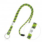 Cordel de amarre tubular rayado de terileno con ajuste y trabilla color verde fluorescente