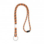 Cordel de amarre tubular rayado de terileno con ajuste y trabilla color naranja fluorescente