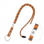 Cordel de amarre tubular rayado de terileno con ajuste y trabilla color naranja fluorescente