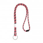 Cordel de amarre tubular rayado de terileno con ajuste y trabilla color rosa fluorescente