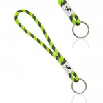 Llavero tipo lanyard de terlenka ajustable con anilla metálica vista con logo impreso