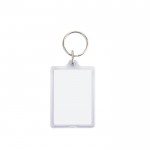 Llavero rectangular con fácil apertura y papel insertado a una cara color translúcido