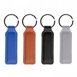 Llavero de cuero sintético premium de colores con anilla de metal
