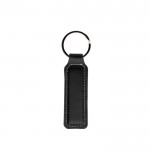 Llavero de cuero sintético premium de colores con anilla de metal color negro vista 11