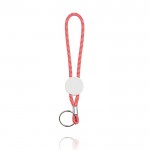 Llavero con ajuste metálico y plástico personalizable con anilla color rojo