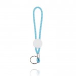 Llavero con ajuste metálico y plástico personalizable con anilla color azul claro