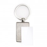 Llavero de metal cuadrado con papel insertable de 2 caras