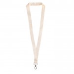 Lanyard clásico en color natural de algodón orgánico 2cm color beige