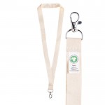 Lanyard clásico en color natural de algodón orgánico 2cm