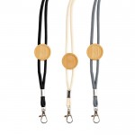 Lanyard ecológico con diseño tubular y ajuste hecho de bambú vista con varios colores