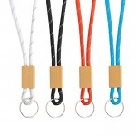 Llavero de estilo tubular de poliéster con ajuste de bambú vista 1