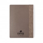Cuaderno con tapas de fibra de café color marrón sexta vista