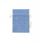 Bolsa de algodón reciclado 120 g/m2 color azul primera vista