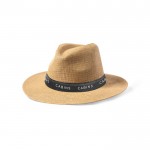 Sombrero de paja de papel con cinta ajustable en el interior cuarta vista
