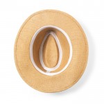 Sombrero de paja de papel con cinta ajustable en el interior quinta vista