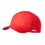 Gorra de poliéster RPET para niños con cierre de velcro color rojo primera vista