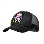 Gorra con redecilla lateral para sublimación color negro cuarta vista