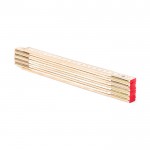 Regla plegable de carpintero hecha de madera de 2 metros color madera tercera vista