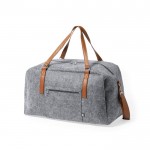 Bolsa de viaje de RPET con cremallera y asas color gris tercera vista