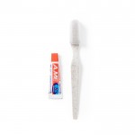 Cepillo de dientes eco con pasta color natural primera vista