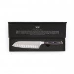 Cuchillo de acero alemán con hoja de 14 cm color plateado vista con caja