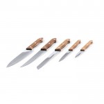 5 cuchillos con mango de madera de acacia color madera tercera vista
